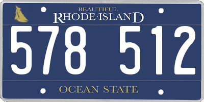 RI license plate 578512