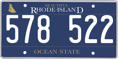 RI license plate 578522