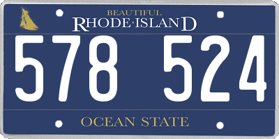 RI license plate 578524