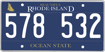 RI license plate 578532