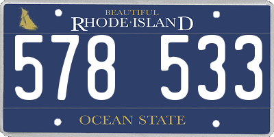 RI license plate 578533