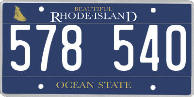 RI license plate 578540