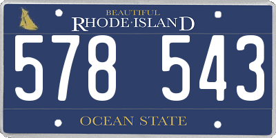RI license plate 578543