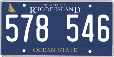 RI license plate 578546