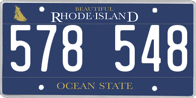 RI license plate 578548