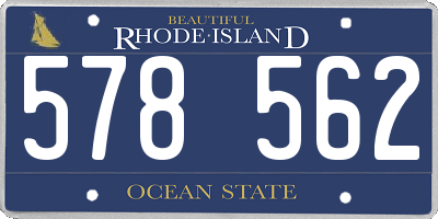 RI license plate 578562