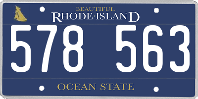RI license plate 578563