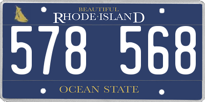 RI license plate 578568