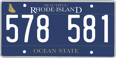 RI license plate 578581