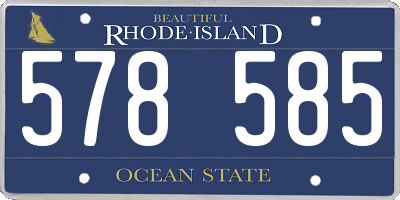 RI license plate 578585