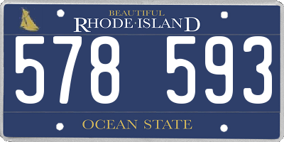 RI license plate 578593