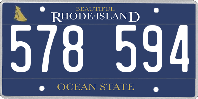 RI license plate 578594