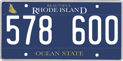 RI license plate 578600