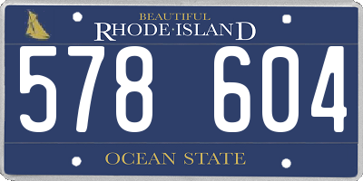 RI license plate 578604