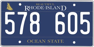 RI license plate 578605