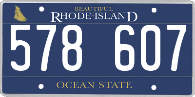RI license plate 578607