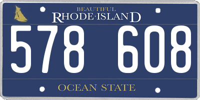 RI license plate 578608