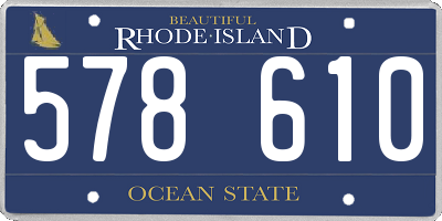 RI license plate 578610