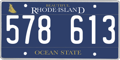 RI license plate 578613