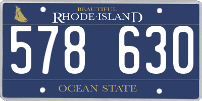 RI license plate 578630