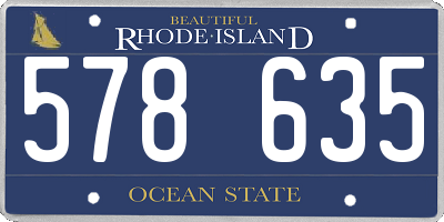 RI license plate 578635