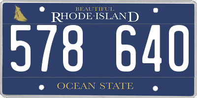 RI license plate 578640