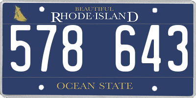 RI license plate 578643