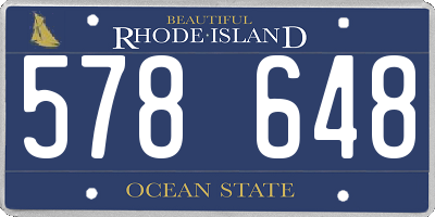 RI license plate 578648