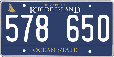 RI license plate 578650