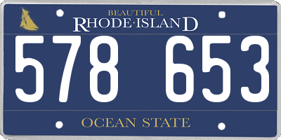 RI license plate 578653