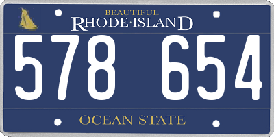 RI license plate 578654