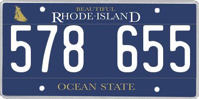 RI license plate 578655