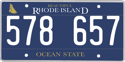 RI license plate 578657
