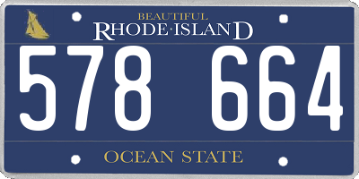 RI license plate 578664