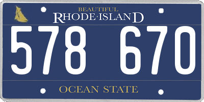 RI license plate 578670