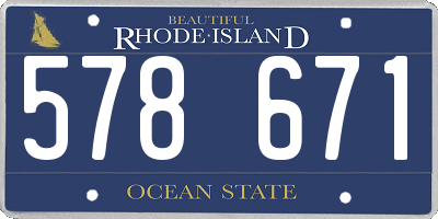 RI license plate 578671