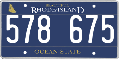 RI license plate 578675