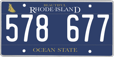 RI license plate 578677