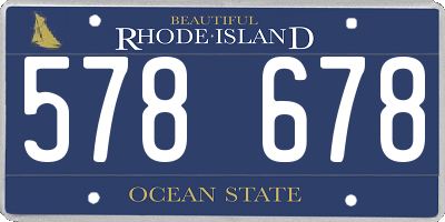 RI license plate 578678