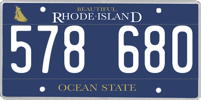 RI license plate 578680