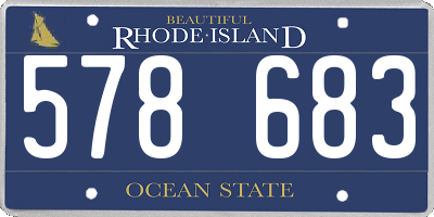 RI license plate 578683