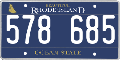 RI license plate 578685