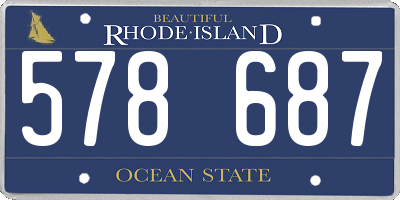 RI license plate 578687