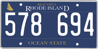 RI license plate 578694