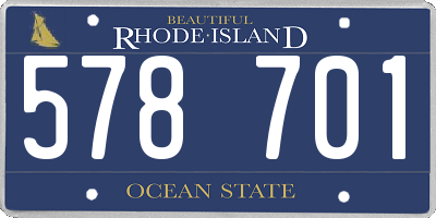 RI license plate 578701