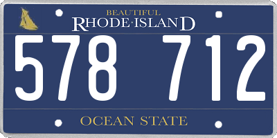 RI license plate 578712