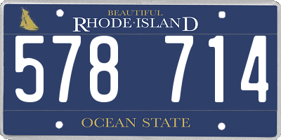 RI license plate 578714