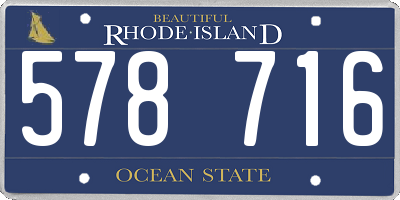 RI license plate 578716