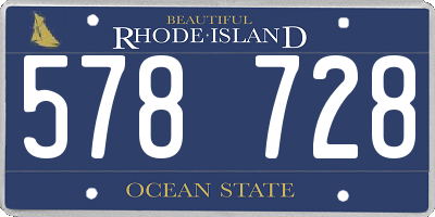 RI license plate 578728