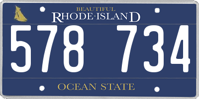 RI license plate 578734